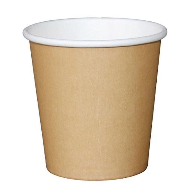 Fiesta Green Recyclable Espresso Coffee Cups 114 ml / 4 oz (Pack of 1000), Kraft Brown, Single Wall, Renewable Paperboard, Polyethylene Lining