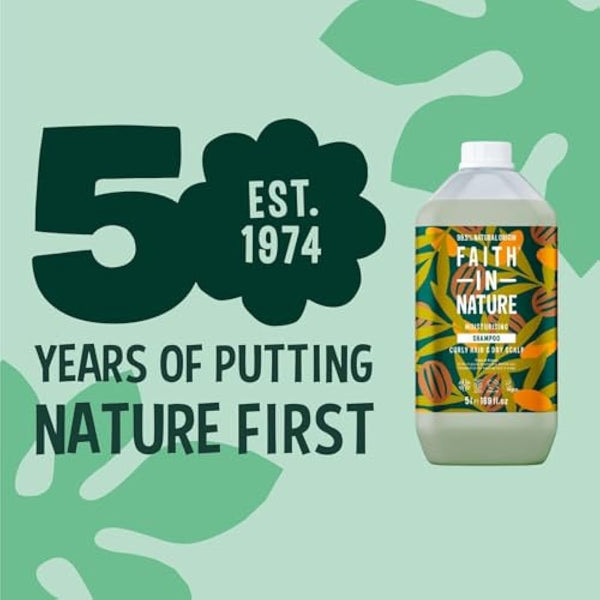 Faith In Nature Natural Shea & Argan Shampoo, Moisturising for Curly Hair & Dry Scalp, Vegan & Cruelty Free, No SLS, Silicones or Parabens, 5L Refill Pack