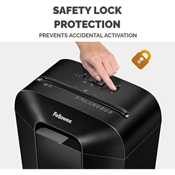 Fellowes Paper Shredder for Home Office Use - 9 Sheet Cross Cut Shredders Home Use - Shredder with 17L Bin & Safety Lock - Powershred LX50 - Shreds 31 Sheets in One Minute - High Security P4 - Black