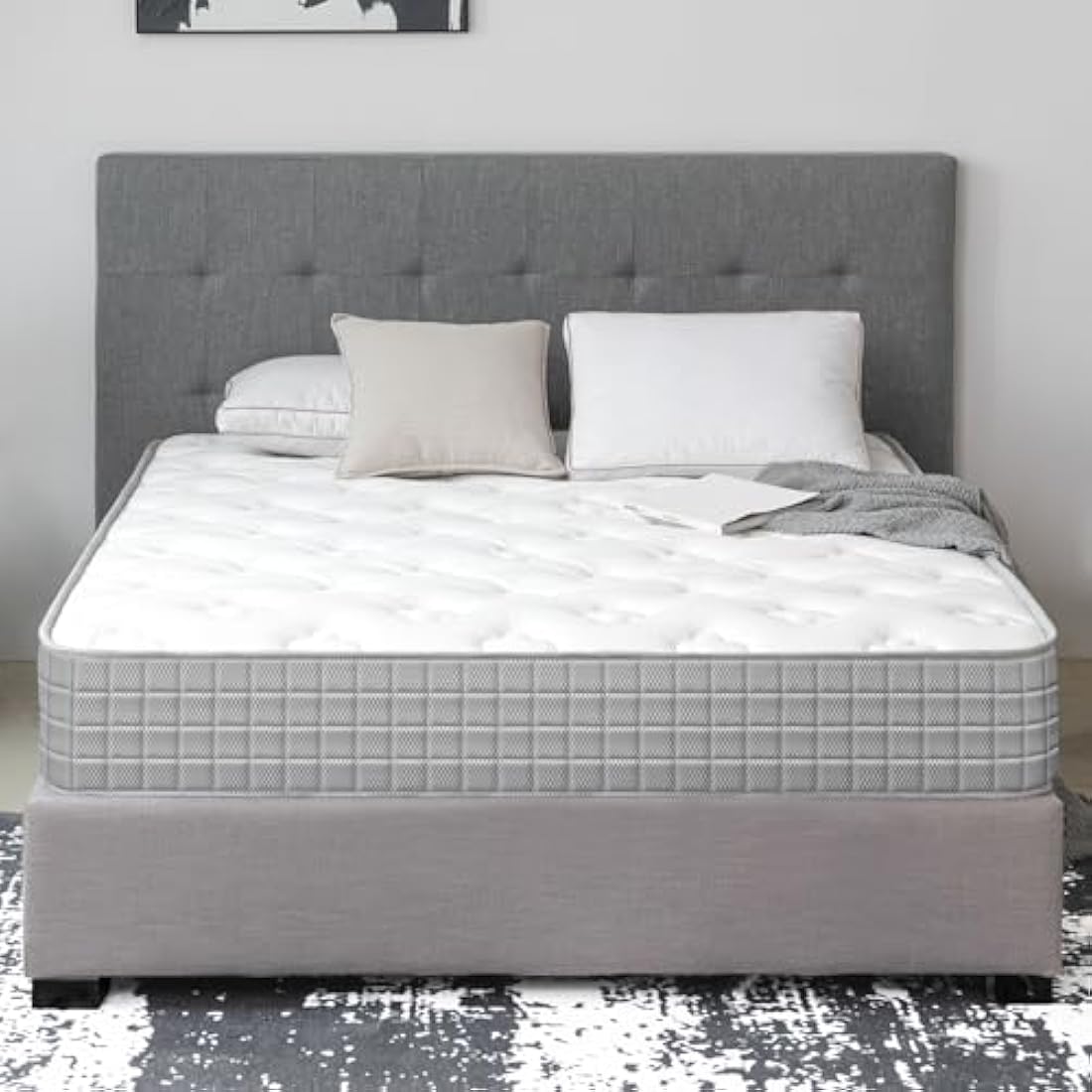 Good Nite Single Mattress Hybrid Spring and Memory Foam Single Bed Mattresses Sprung Comfortable with Knitted Fabric Zoned Support 3FT 18cm Deep H6 Firmness 90x190