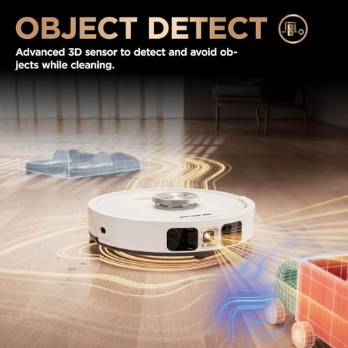 Shark PowerDetect 2-in-1 Robot Vacuum & Mop, NeverTouch Pro 60-Day Self Empty, Self-Refill and Self-Clean Robot Vacuum with 3D & LiDAR Navigation, NeverStuck Obstacle Bypass, WiFi/App White