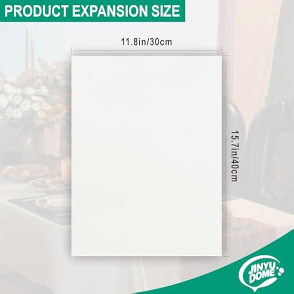 JINYUDOME Disposable Bathroom Guest Towels, Linen Feel Napkins, Cloth Like Hand Towels, Party Napkin, Soft and Durable, Ideal for Party Activities, Wedding and Daily Home Use, Pack of 200, White