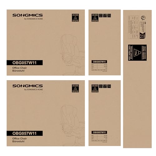 SONGMICS Office Chair, Desk Chair, Gaming Chair with Armrests, Swivel Computer Chair, Executive Office Chair, Adjustable Height, Tilt Function, Home Office, Study, Ink Black OBG57BUKV1