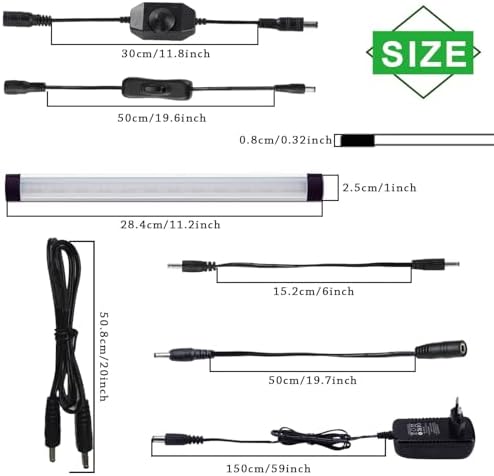 AlBOO Under Cabinet Kitchen Lights Wired LED Dimmable Warm White,28cm Under Cupboard Kitchen Lights 12V Plug in with Mains,Ultra Thin Fixture Under Couter Lights Display Lights for Cabinet 3 Pack