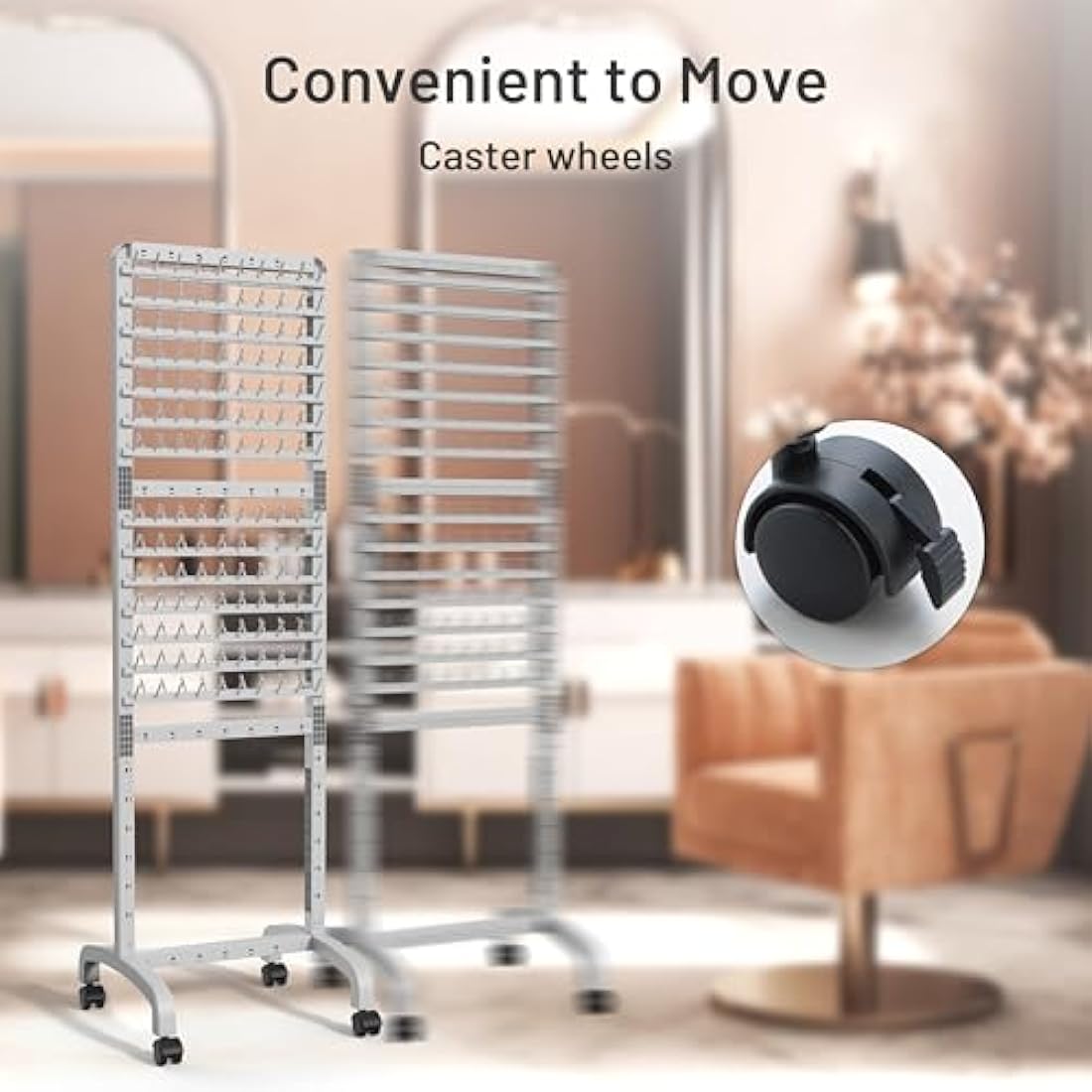 Adjustable Braiding Hair Rack 280 Pegs, 2-Sided Braid Rack for Hair Braiding, Height Adjustable Hair Separator Stand with Wheels, Pink Standing Braid Rack for Braiders Standing for Stylists