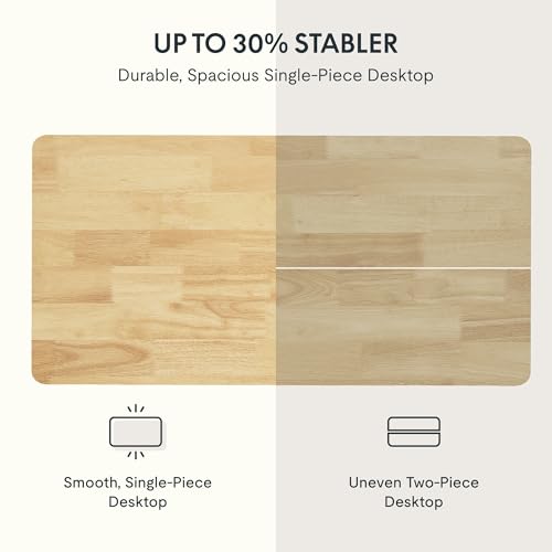 FLEXISPOT ONE PIECE Electric Standing Desk Height Adjustable Sit Stand Up Desk for Home Office with Memory Smart Pannel (100 * 60cm Black Frame+ Black Desktop)