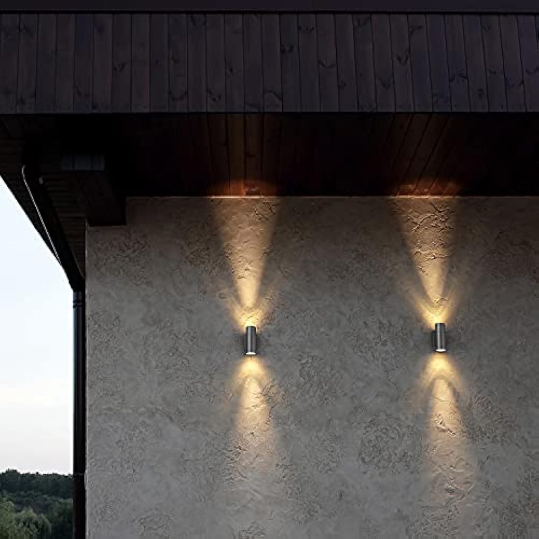 CELAVY Outdoor Wall Lights, Up Down Outside Wall Lights Mains Powered, IP65 Waterproof Modern Front Door Porch Light Lamp Modern 10W 3000K GU10, External LED Sconce Wall Mounted for House, Grey