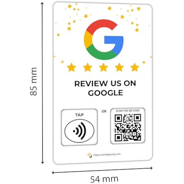 7 Social Tap Cards | Review QR Code | Contactless Review Card | NFC Tap Card | Unlimited Use NFC Cards