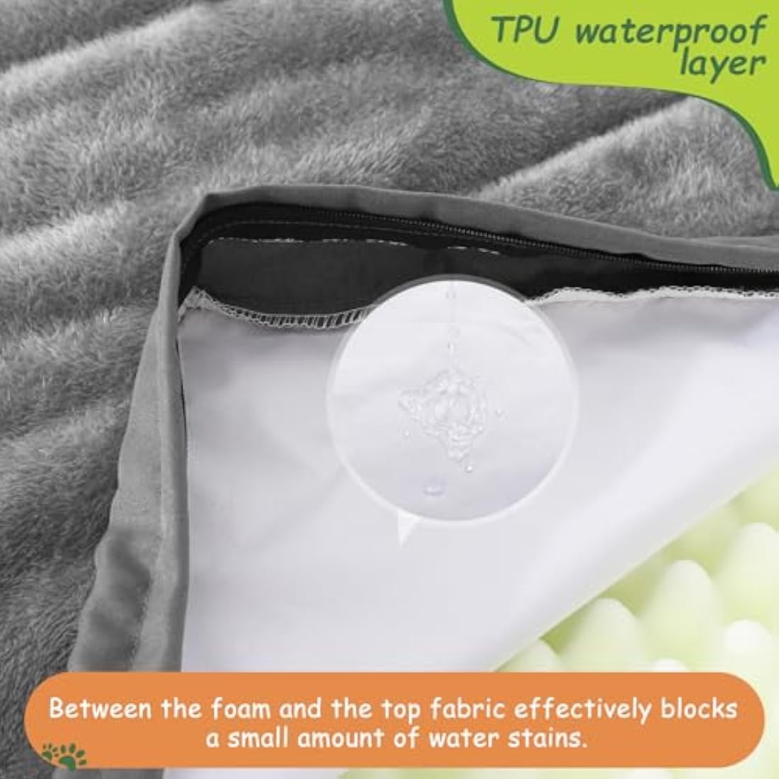 KSIIA Extra Large Dog Bed Washable, XXL Orthopedic Dog Crate Beds with Waterproof Removable Cover, Big Flat Dog Mattress Non skid Bottom, Pet Beds for Dogs, Grey, 111x81x9cm