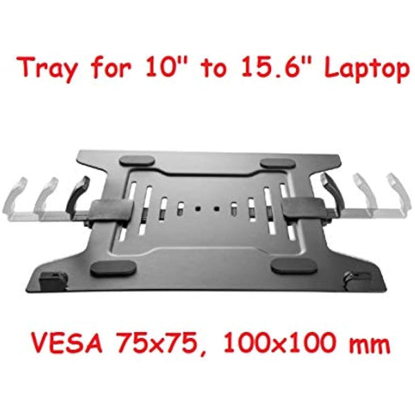 Mount Plus MP-NBH-2 Laptop Mount Tray for Monitor Arms and Stands (Tray Only) | Notebook Arm Mount Tray Fits 75 x 75 and 100 x 100 mm VESA Mount Holes | Fully Secures Laptop