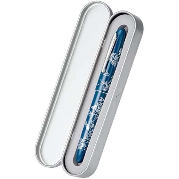 Hongdian N23 Blue Rabbit Fountain Pen, Iridium Extra Fine Nib Silver Trim, New Year Lucky Rabbit Carving Design, Smooth Writing Pen with Converter and Metal Pen Box Set