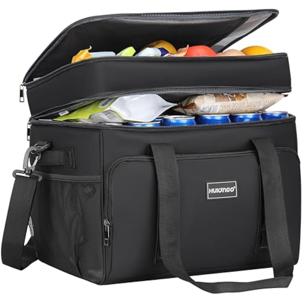 Hulongo Cool Bag Insulated Cooler Bag Waterproof Picnic Double Thermal Bag For Camping, Travel, Grocery Shopping & Fishing, 42L