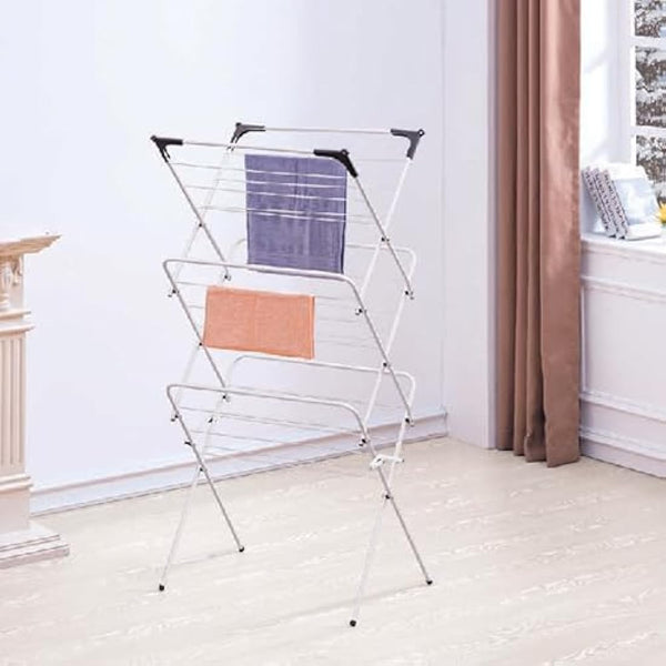 Haden 3 Tier Foldable Clothes Airer - Lightweight And Sturdy Drying Rack, Indoor And Outdoor Use, Compact, Durable, And Easy Storage For Small Spaces, Affordable Airers Clothes Indoor Foldable