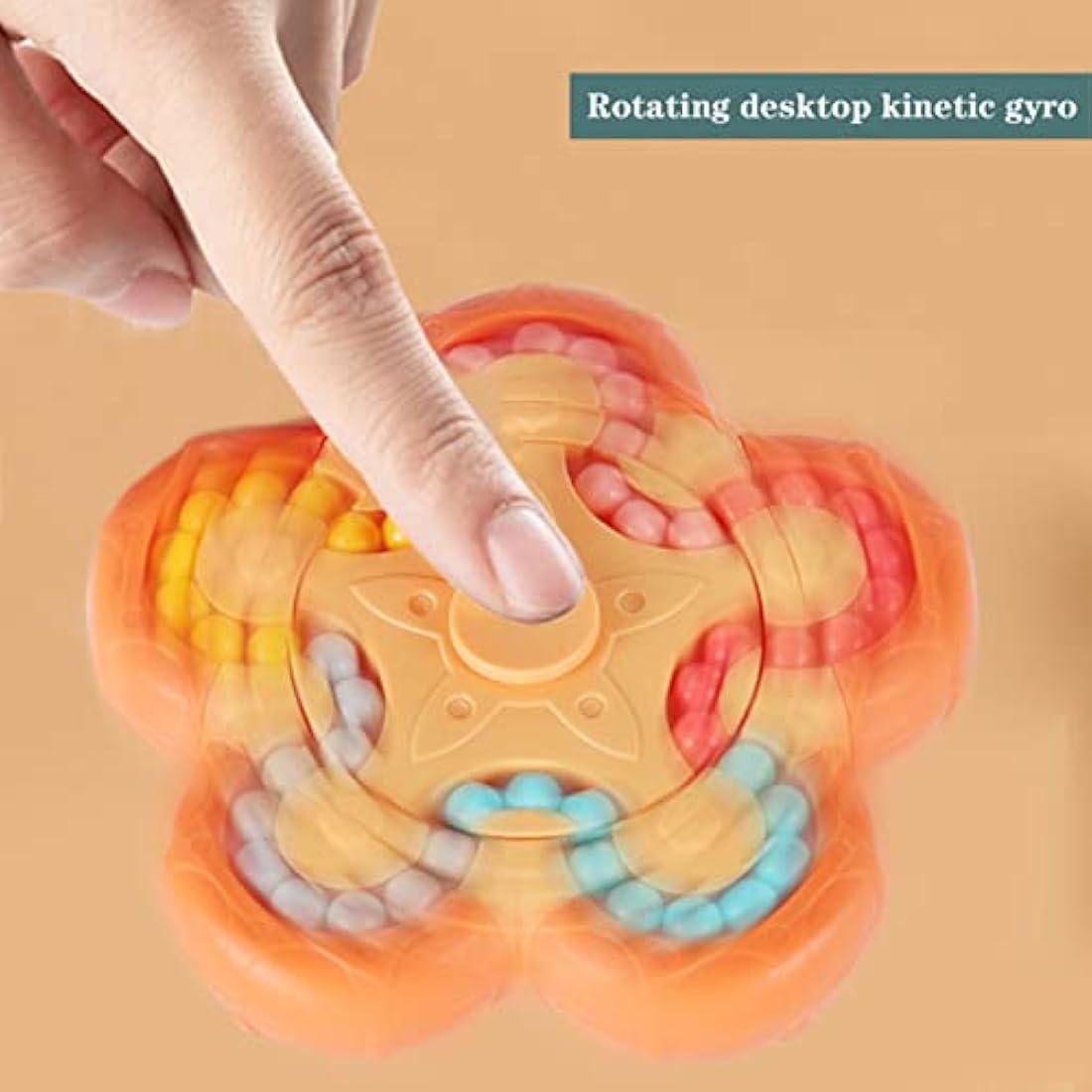 jiuhao Magic Bean Rotating Cube Toy,Fidget Toy Spinner Ball Sorting Game Puzzle Brain Training Handheld Spinning Decompression Toy,Jigsaw Bean Toy Gifts for Kids,Teens,Adults Rotating Finger Cube Toy