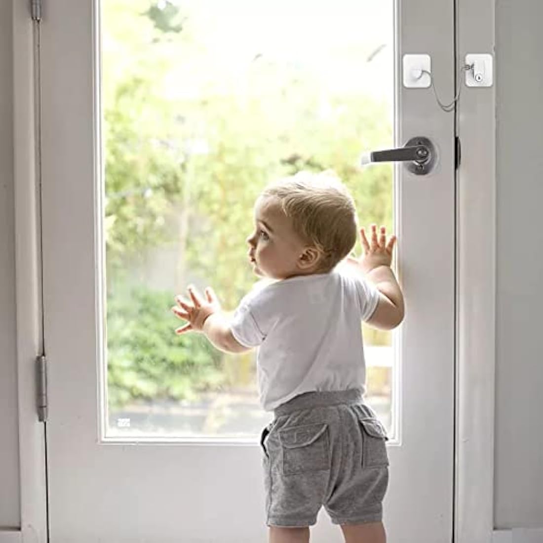 2 Pcs Refrigerator Door Locks, Fridge Lock with 4 Keys Stainless Steel Zinc Alloy Strong Adhesive Lock Protect Baby Safety Used on Refrigerators Freezers Cabinets Dryers Washers(White)