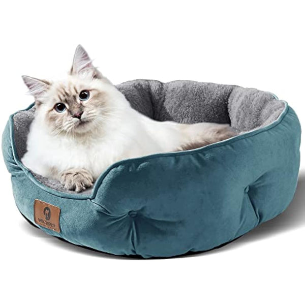 Asvin Medium Dog Bed for Medium Dogs, Cat Beds for Indoor Cats, Pet Bed for Puppy and Kitty, Extra Soft & Machine Washable with Anti-Slip & Water-Resistant Oxford Bottom, Teal, 25 inches