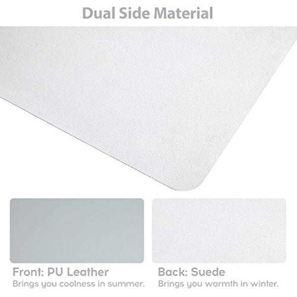 DOBAOJIA Mouse Pad Extended Mouse Mat X-Large Desk Pad Large Desk Blotter Writing Pad for Laptop/Office/Home, PU Leather Waterproof +Suede Non-Slip 31.5'' X 15.7'' (Gray)