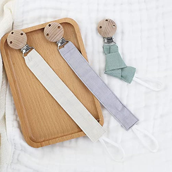 RUBY 3-Piece Dummy Chain Fabric Set, Cotton Dummy Chain for Girls and boy, Dummy Chains with Beech Wood Clip