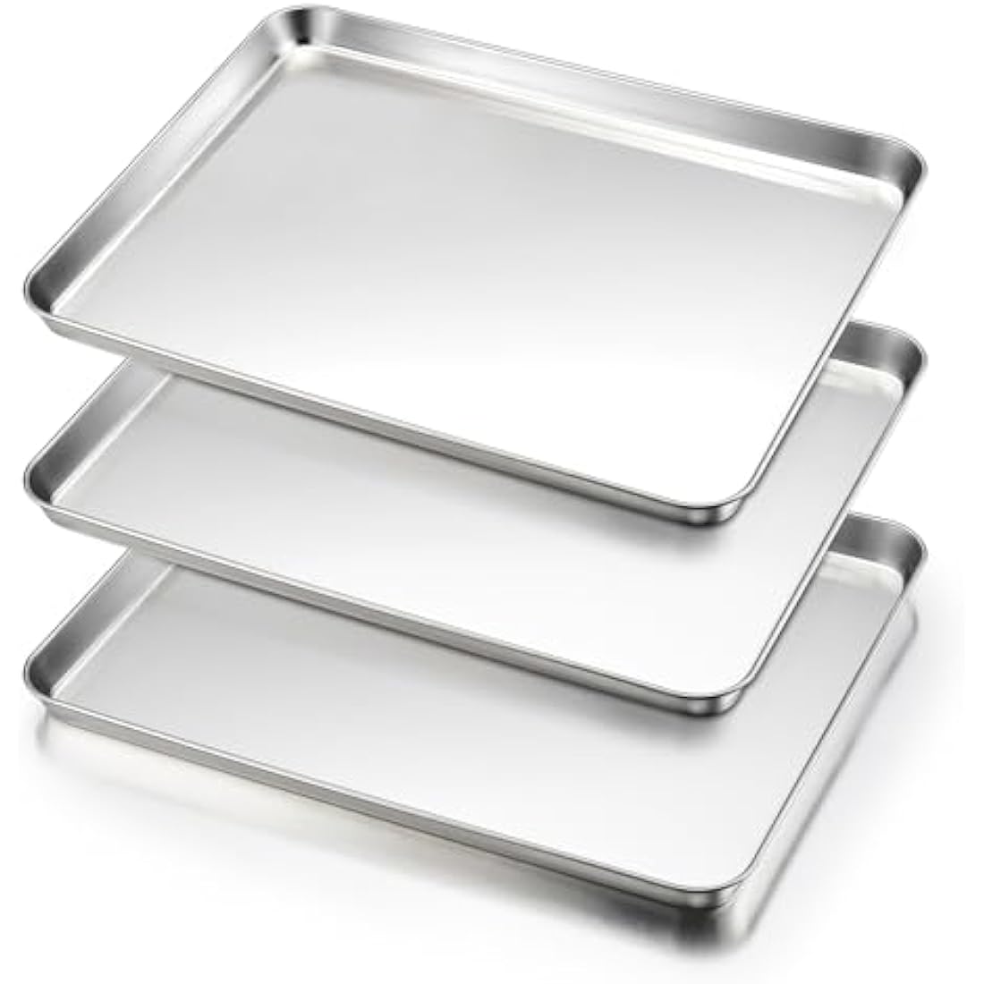 HaWare Baking Tray, Large Stainless Steel Oven Tray Set of 3-40 X 30 X 2.5 cm, Cookie Sheet Pan for Baking/Cooking/Serving, Healthy & Non Toxic, Mirror Finish & Dishwasher Safe