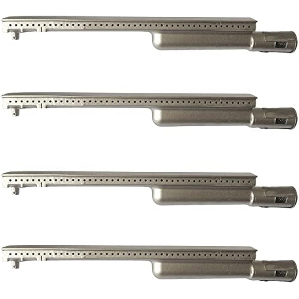GRILLJOB 4 Pack Heavy Duty Cast Stainless Steel Grill Burner for Bull, Grill Replacement Parts for Bull, Cal Flame, Lion, Blaze, Turbo, Beefeater, Thermos, Char Broil, Jenn Air, Nexgrill