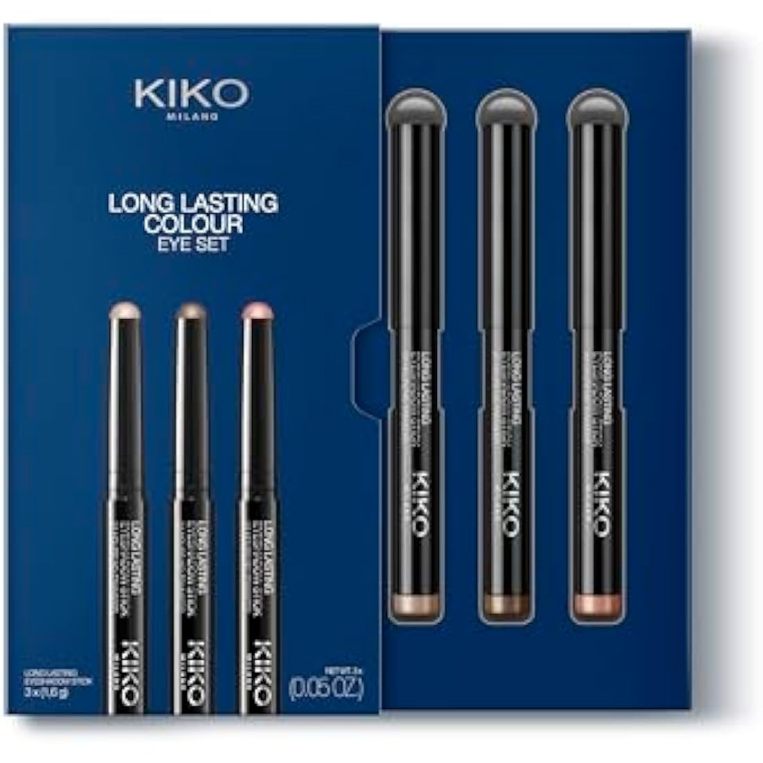 KIKO Milano Long Lasting Colour Eye Set 01, Kit Containing 3 Eyeshadow Sticks: 24-Hour Hold And Transfer-Proof