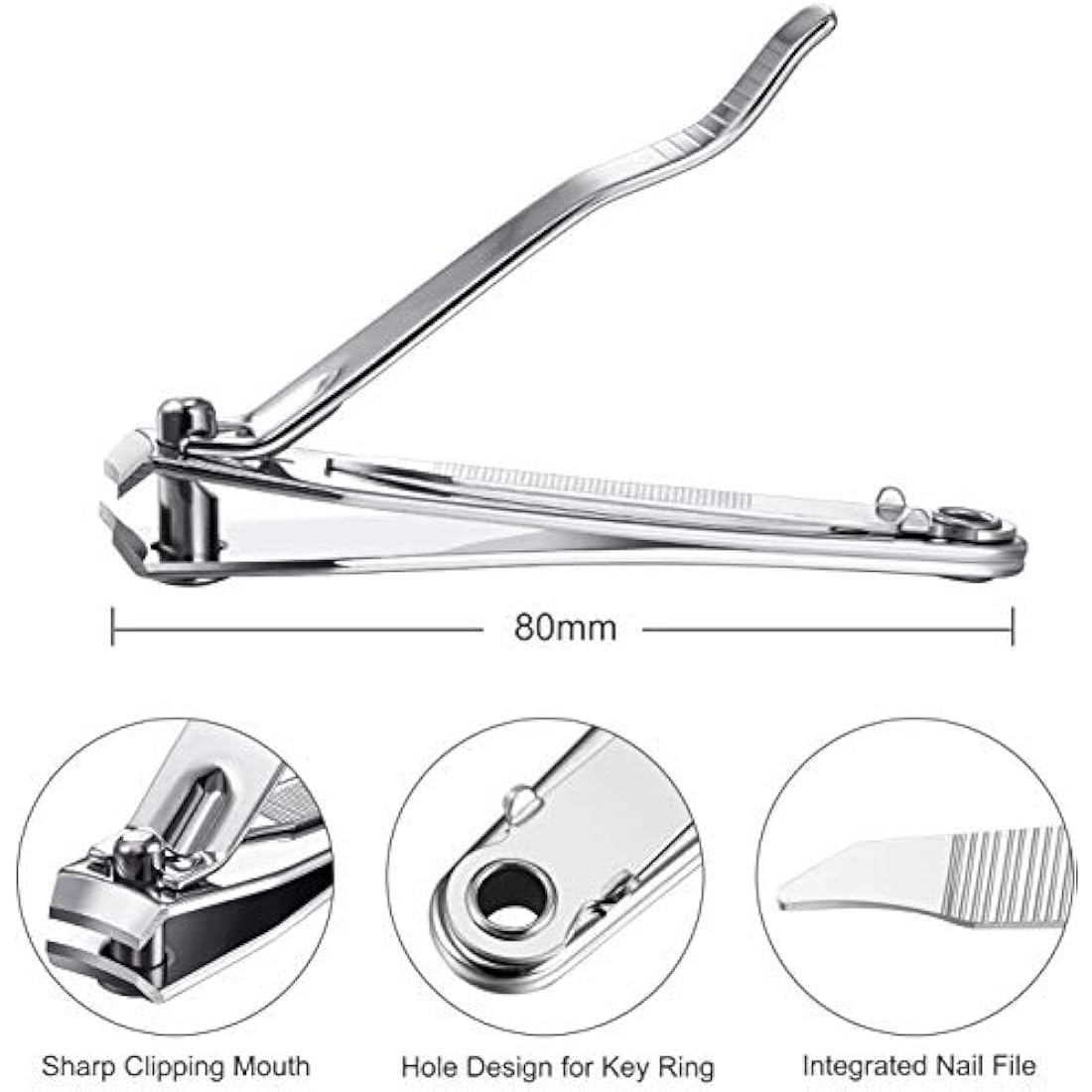 1Pc Heavy Duty Nail Clipper, Stainless Steel Toe Finger Nail Clippers Cutter For Men Women
