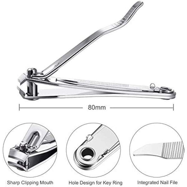 1Pc Heavy Duty Nail Clipper, Stainless Steel Toe Finger Nail Clippers Cutter For Men Women