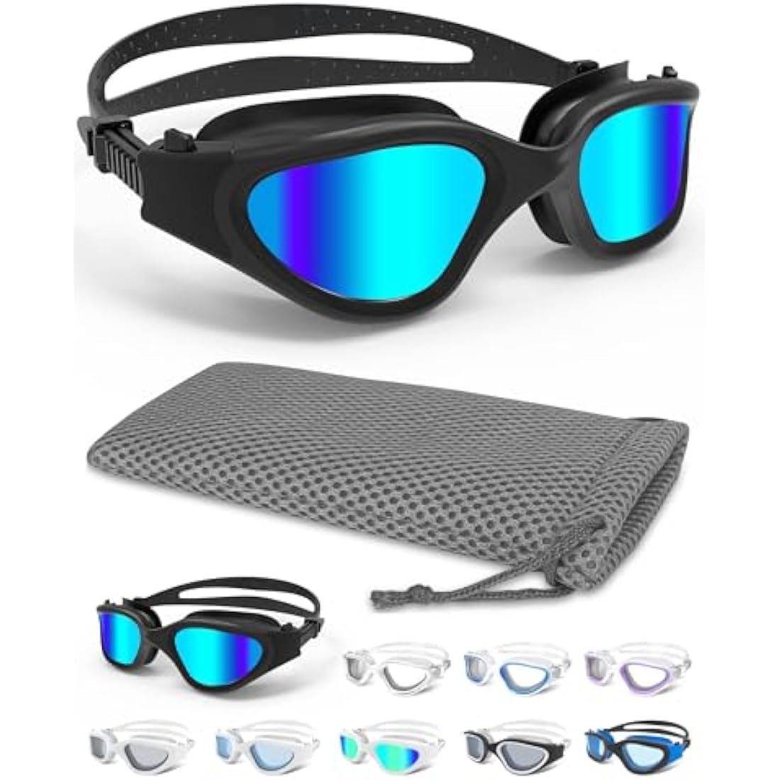 Winline Swimming Goggles Clear Vision Anti Fog Anti UV Anti Leak Waterproof Swim Goggles with Polarized or Non-Polarized Lens for Adult Men Women Teenager