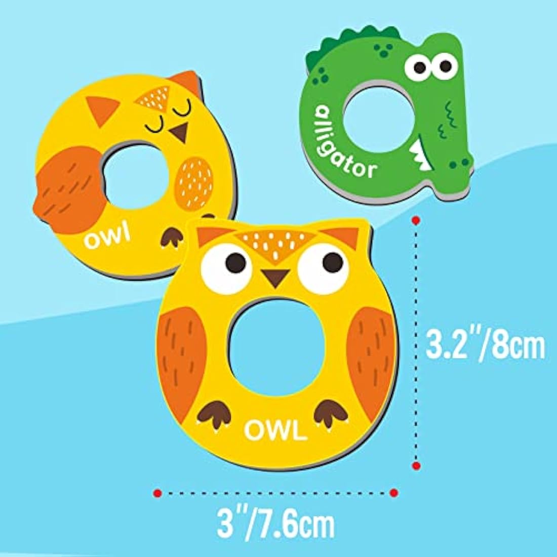 52 Magnetic Alphabet, 26 Uppercase & 26 Lowercase Letters, Adorable Animal Shape Alphabet ABC Magnets for Fridge Educational Spelling Learning Games Toys Set for Kids, Toddlers 3 4 5 Years Old