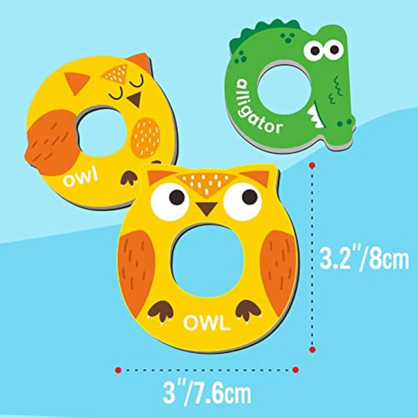 52 Magnetic Alphabet, 26 Uppercase & 26 Lowercase Letters, Adorable Animal Shape Alphabet ABC Magnets for Fridge Educational Spelling Learning Games Toys Set for Kids, Toddlers 3 4 5 Years Old