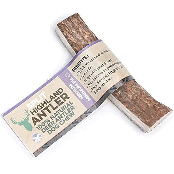 100% Natural SPLIT Antler Dog Chews The Hypo-Allergenic Dog Chew Like Stagbar (Medium 51-80g)
