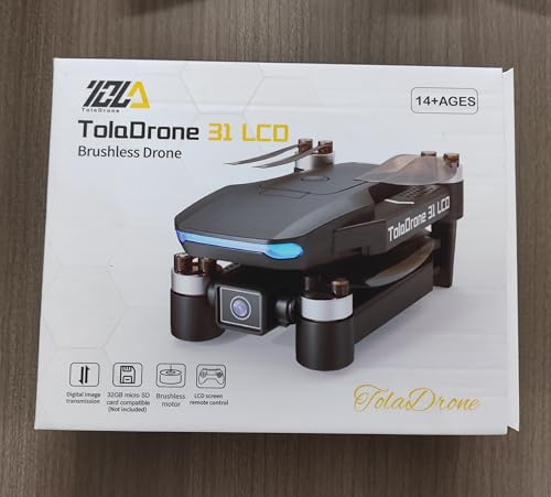 Toladrone TD31LCD Drone with LCD Screen, Digital Image Transmission, Drone with Camera Brushless Motor Drones for Beginners, Foldable RC Quadcopter for Adults
