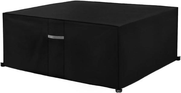 Dokon Garden Furniture Covers Waterproof Heavy Duty 600D Oxford Fabric Patio Table Cover with Air Vent Windproof Anti-UV Outdoor Table and Chairs