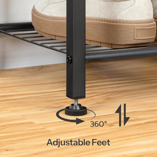 HOOBRO Coat and Shoe Rack, Coat Rack with Shoe Storage, Hall Tree with 2 Non-Woven Drawers, Coat and Shoe Storage for Hallway, Bedroom, Cloakroom, Rustic Brown and Black EBF81MT01