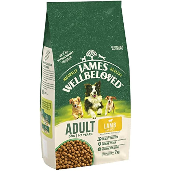 James Wellbeloved Adult Lamb & Rice 2 kg Bag, Hypoallergenic Dry Dog Food