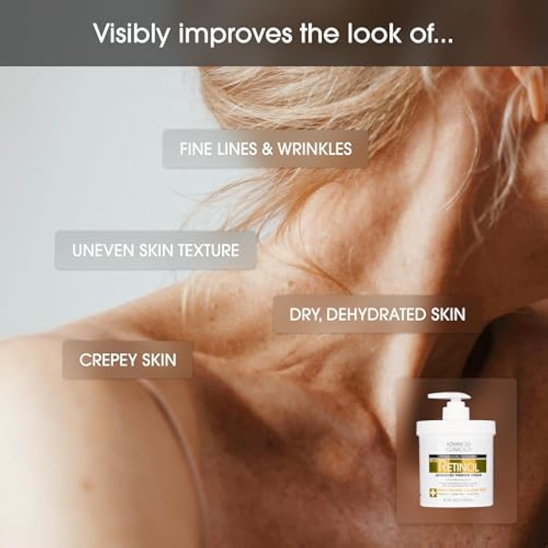 Advanced Clinicals Retinol Cream and Collagen Cream Skin Care set. Value anti-aging set for wrinkles, fine lines, firming skin. 16oz Spa size are great for face cream and body moisturizer.