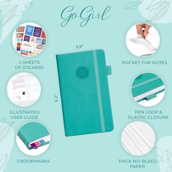 GoGirl Planner and Organizer for Women – Pocket Weekly Planner, Goals Journal & Agenda for Time Management & Productivity. Undated (Turquoise)