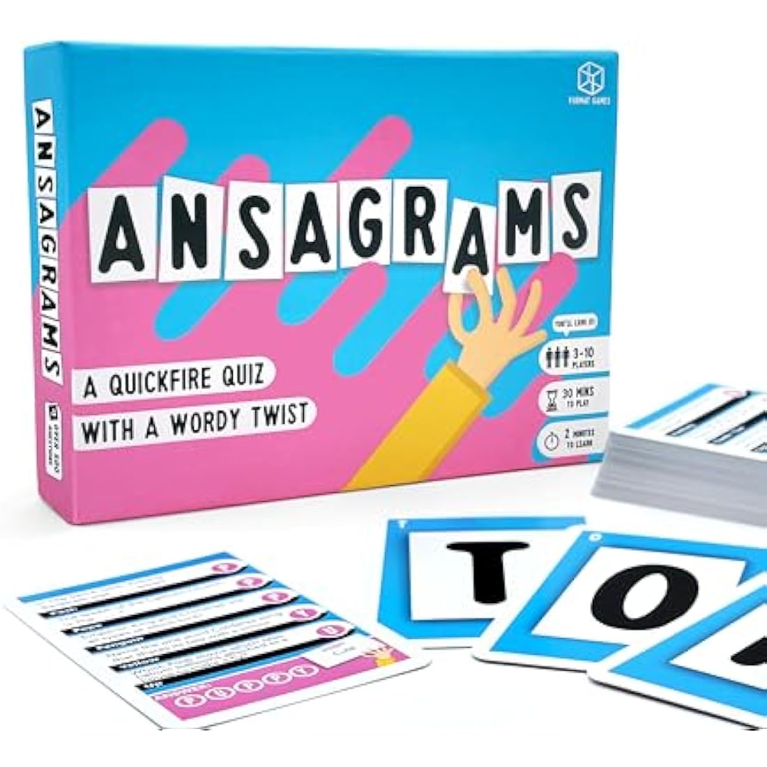 Format Games Ansagrams Trivia Card Game | A Quick-Fire Quiz With A Wordy Twist | 3 Players + | Ages 12+ | 500 Questions | 30 Minute Play