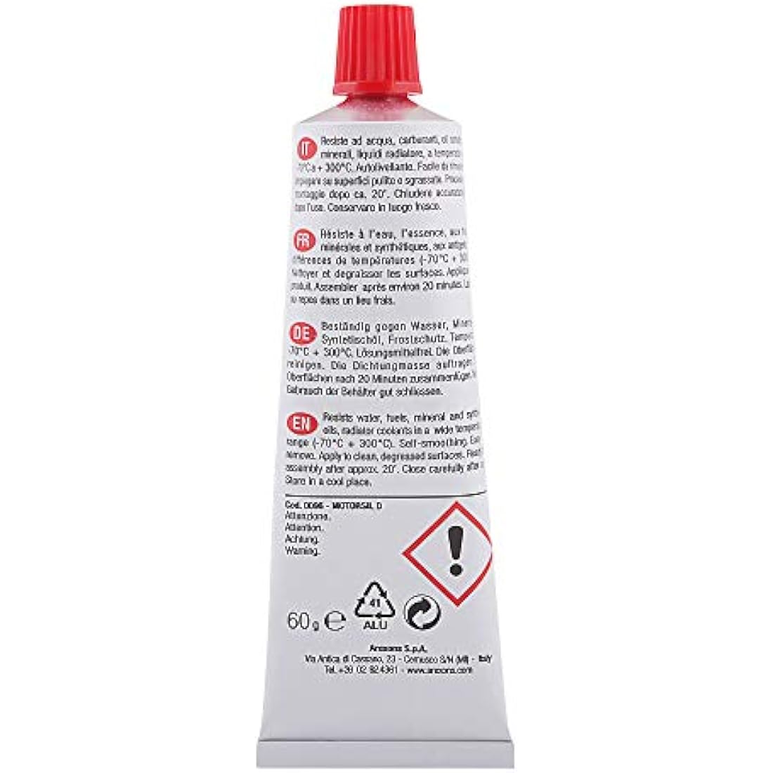 AREXONS MOTORSIL D ORGINAL RED MOTOR PASTE 60 g Silicone Gasket Gasket High Temperature Engine Sealant Putty for Engine Gaskets Resistant Vibration Absorption Easy Removal