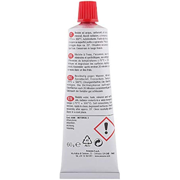 AREXONS MOTORSIL D ORGINAL RED MOTOR PASTE 60 g Silicone Gasket Gasket High Temperature Engine Sealant Putty for Engine Gaskets Resistant Vibration Absorption Easy Removal