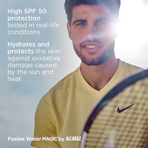 ISDIN Fotoprotector Fusion Water MAGIC by Alcaraz Facial Sunscreen with Ultralight Texture and Watery External Phase with Refreshing Effect, 50 ml