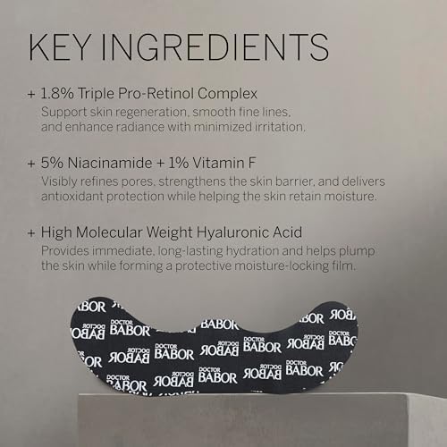 DOCTOR BABOR Renewal Eye Zone Patches | Luxurious Anti-Ageing Eye Care with Triple Pro-Retinol | Smoothes & Strengthens the Eye Area for Visibly Younger Skin | Vegan | 5 Eye Patches
