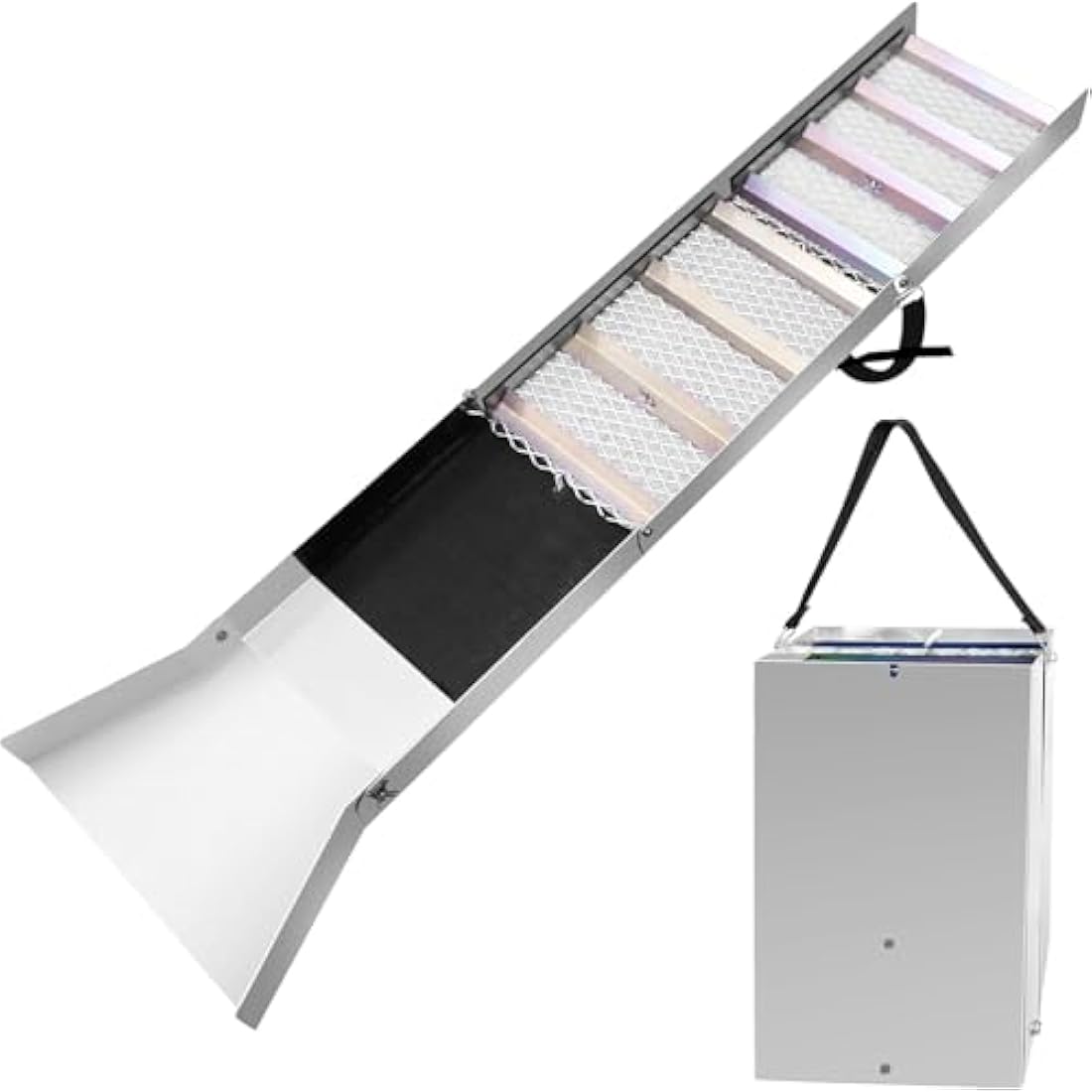 50" Folding Aluminum Alloy Sluice Box,Portable Sluice Box for Gold Mining,Gold Prospecting Equipment for Gold Panning,Prospecting,Gold Classifiers,Gold Panning Equipment,Silver