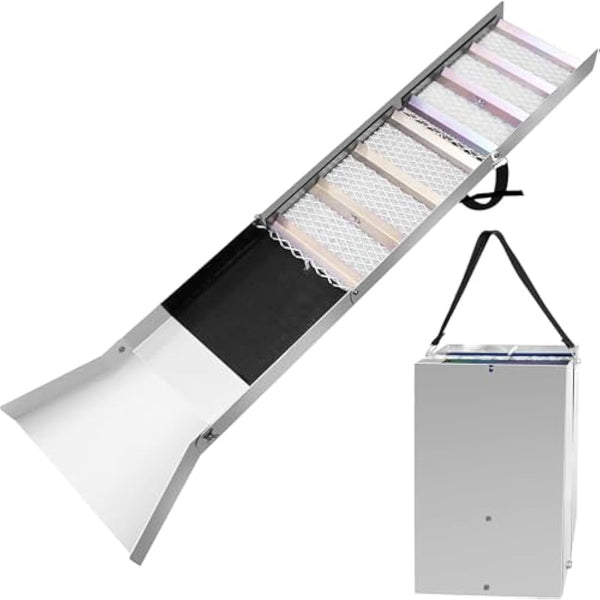 50" Folding Aluminum Alloy Sluice Box,Portable Sluice Box for Gold Mining,Gold Prospecting Equipment for Gold Panning,Prospecting,Gold Classifiers,Gold Panning Equipment,Silver