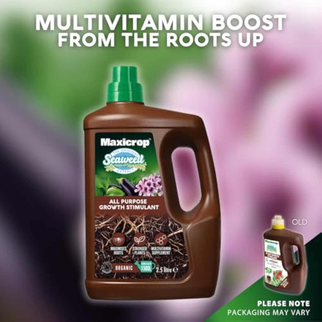 Maxicrop All Purpose Plant Growth Stimulant, 2.5L - Natural Seaweed Based Liquid Biostimulant - Multivitamin Boost for All Garden Plants - Strong Roots - Healthy Growth - Builds Resilient Crops