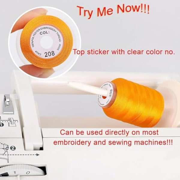 New brothread 40 Brother Colours Polyester Machine Embroidery Thread Kit 500M (550Y) Each Spool for Brother Babylock Janome Singer Pfaff Husqvarna Bernina Embroidery and Sewing Machines