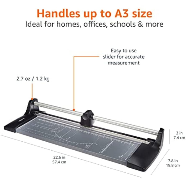 Amazon Basics Rotary Paper Trimmer Cutter – A3