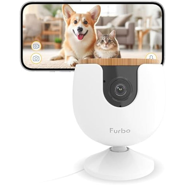 Furbo Mini Pet Camera [Basic]: Small Camera, Big Safety & Peace of Mind | Pet Monitor w/Phone App, Colour Night Vision, 2-Way Audio, Barking or Meowing Alerts, Designed for Dogs or Cats, Indoor Cam