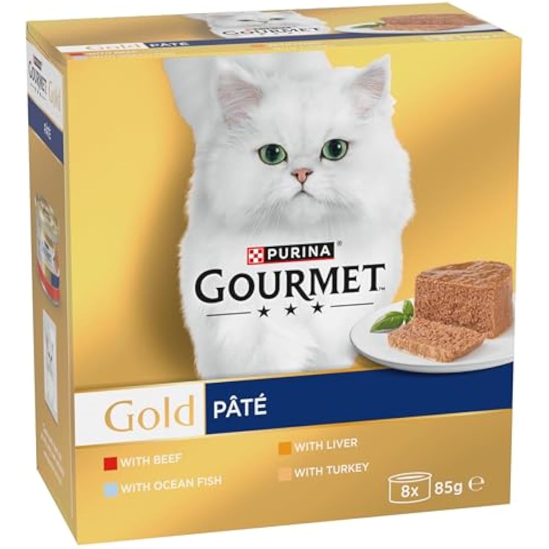 GOURMET Gold Pate Recipes Wet Cat Food 8x85g, Pack of 6
