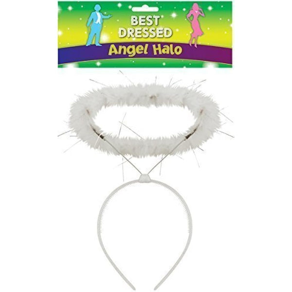 Angel Cherub White Sparkling Halo Headband Nativity Christmas Party Fancy Dress